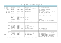 2015 年度 役員・監事の名簿（2015.5.14）