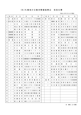 (社 )札幌地方自動車整備振興会 役員名簿