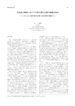 司法能力構築に向けての移行期の正義の戦略的視点