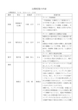 公開授業の内容