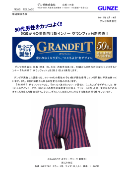 50歳からの男性向け新インナー「グランフィット」新発売！