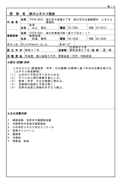 団 体 名 旭川ユネスコ協会
