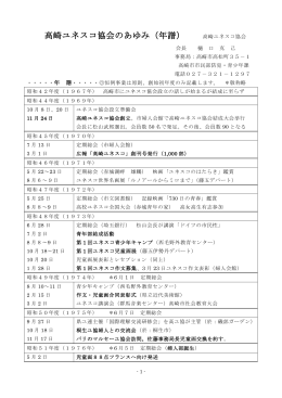 高崎ユネスコ協会のあゆみ（年譜） 高崎ユネスコ協会