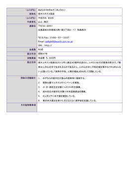 （ふりがな） 団体名 あさひかわゆねすこきょうかい 旭川ユネスコ協会