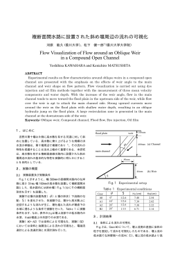 複断面開水路に設置された斜め堰周辺の流れの可視化 Flow