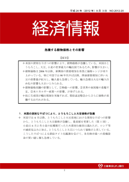 No.20：急騰する穀物価格とその影響