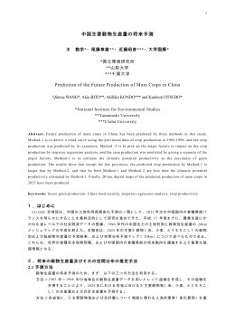中国主要穀物生産量の将来予測 Prediction of the