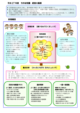平成 27 年度 今井幼稚園 経営の基調 教育構想