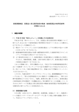 重要課題検証：医薬品に係る国民負担の軽減（後発医薬品の使用促進等