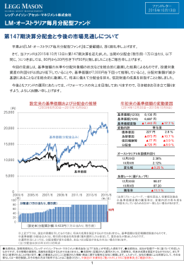 第147期決算分配金と今後の市場見通しについて