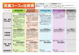 流通コースの比較表 流通コースの比較表