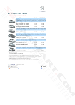 Peugeot Pricelist Jun 2015