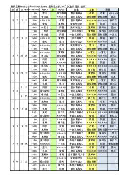 高円宮杯U-18サッカーリーグ2015 愛知県2部リーグ 試合日程表（後期