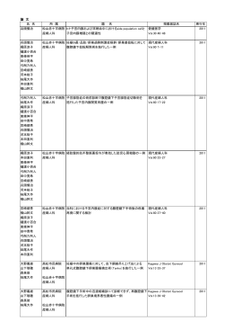 論 文 氏 名 所 属 題 名 掲載雑誌名 発行年 兵頭慎治 松山赤十字病院
