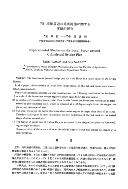 円柱橋脚周辺の局所洗掘に関する 実験的研究