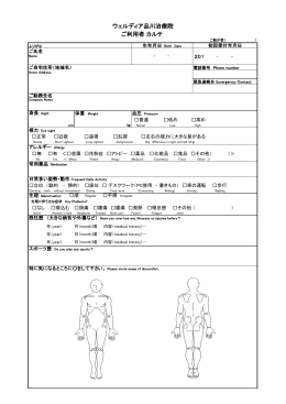 カルテ見本を見る - ウェルディア品川治療院 Welldear SHINAGAWA