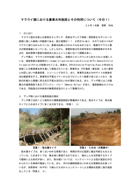 マラウイ国における農業水利施設とその利用について（その1）
