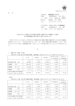 平成 28 年3月期第2四半期累計期間の業績予想と