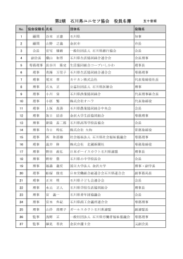 第2期 石川県ユニセフ協会 役員名簿
