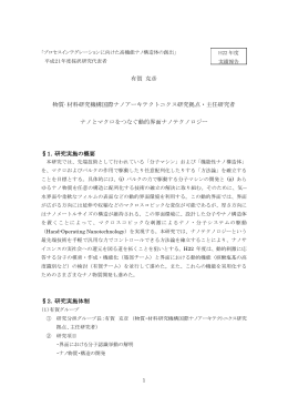 有賀 克彦 - CREST プロセスインテグレーションに向けた高機能ナノ構造