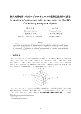 数式処理を用いたルービックキューブの素数位数操作の探求