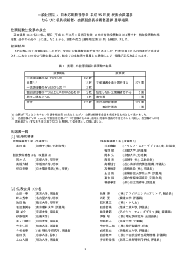 選挙結果公示 - 日本応用数理学会