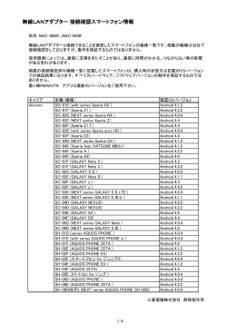 無線LANアダプター 接続確認スマートフォン情報