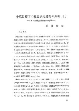 多重目標下の意思決定過程の分析 (ー)