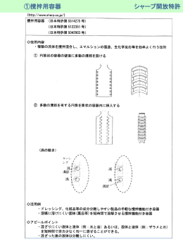 ①撹拌用容器 シャープ開放特許