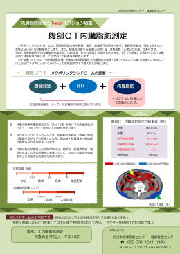 腹部CT内臓脂肪測定 - 四日市羽津医療センター