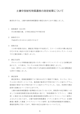 土壌中放射性物質濃度測定結果(PDF文書)