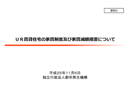 UR賃貸住宅の家賃制度及び家賃減額措置について