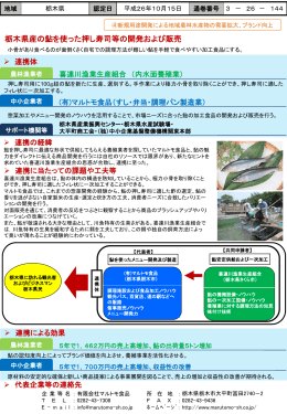 栃木県産の鮎を使った押し寿司等の開発および販売 （PDF:249KB）