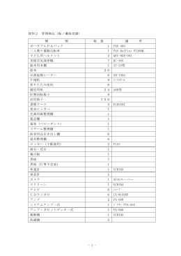 - 1 - 資料2 管理物品（鮎ノ瀬保育園） 種 類 数 量 備 考 ポータブルPA