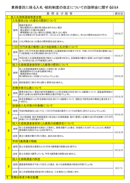 入札・契約制度の改正についての説明会に関するQ&A（業務