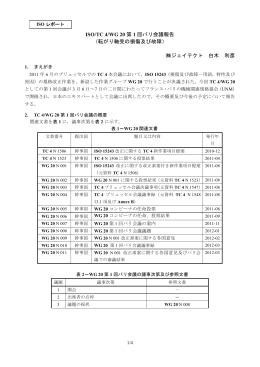 ISO/TC 4/WG 20 第 1 回パリ会議報告