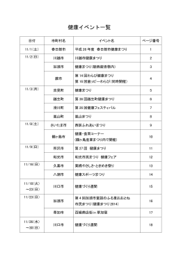 健康イベント一覧 - 埼玉県国民健康保険団体連合会