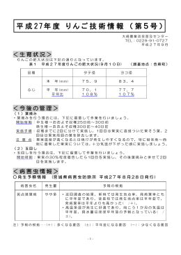 平成 27年度 りんご技術情報 （第5号）