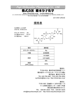 株式会社 藤本分子化学 - 株式会社 東京未来スタイル