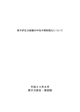 原子炉圧力容器の中性子照射脆化について(PDF形式：1468KB)