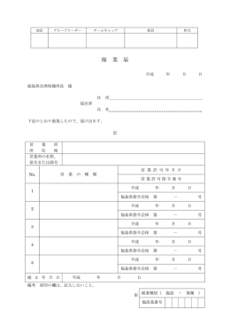 廃業届 [PDFファイル／81KB]
