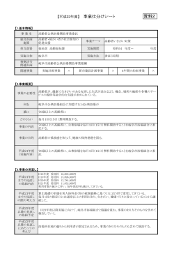 【平成22年度】 事業仕分けシート 資料2