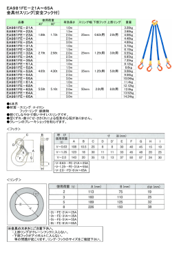 EA981FE－21A～65A 金具付スリング[安全フック付]