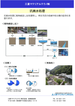 坑廃水処理 - 三菱マテリアルテクノ