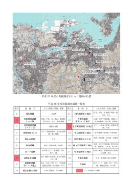 平成26年度発掘調査遺跡一覧表《PDFファイル》