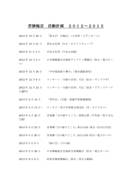 若柳梅京 活動計画 2012～2013
