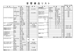 音 響 備 品 リ ス ト