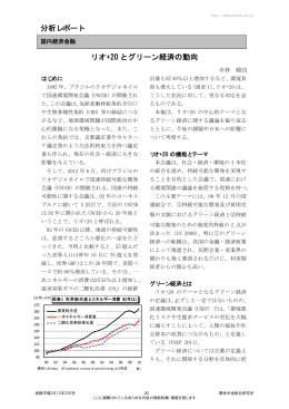 分析レポート リオ+20 とグリーン経済の動向