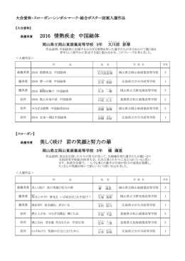 最優秀賞 2016 情熱疾走 中国総体 最優秀賞 美しく咲け 君の笑顔と努力