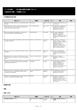 テーマ名（略称） ： 第1回線虫国際共同実験 （ICE-1st） 代表研究
